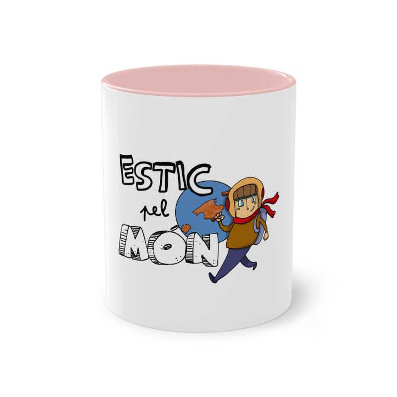 Taza bicolor - Rosa - Camiseta «Estic pel món»