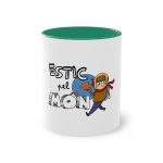 Taza bicolor - Verde oscuro - Camiseta «Estic pel món»