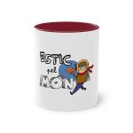 Taza bicolor - Granate - Camiseta «Estic pel món»