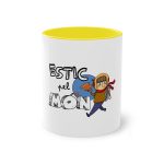 Taza bicolor - Amarillo - Camiseta «Estic pel món»
