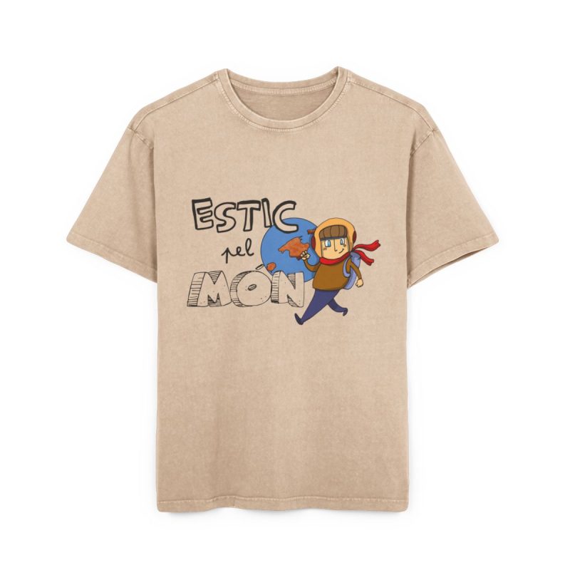 Camiseta oversize lavado acido - Beis - Camiseta «Estic pel món» Camiseta oversize lavado acido - Beis - Camiseta «Estic pel món»