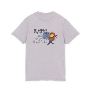 Camiseta lavado acido cuello redondo - Lila suave - Camiseta «Estic pel món»
