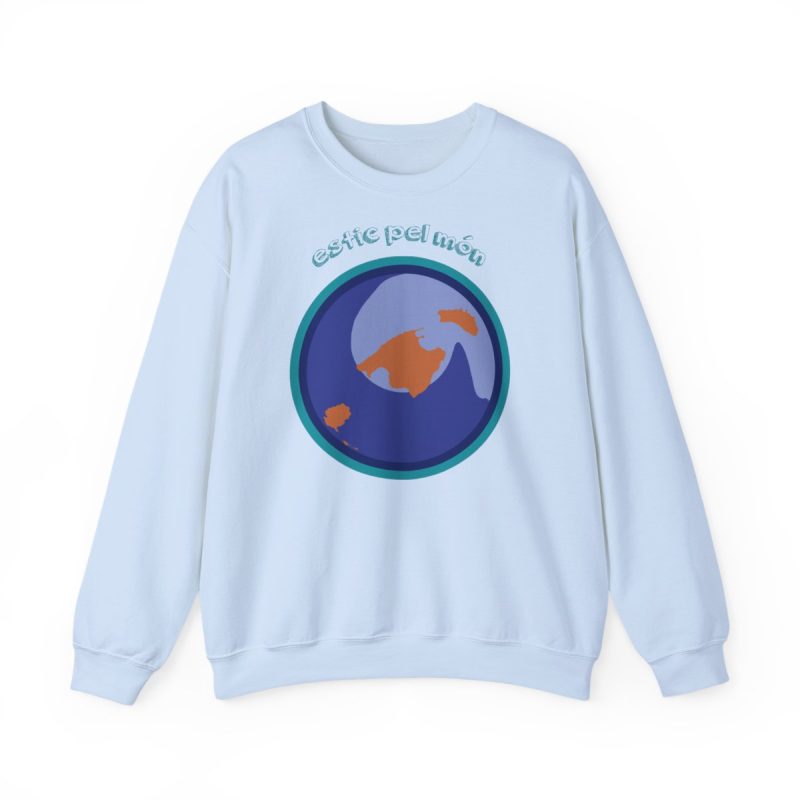 Sudadera cuello redondo - Azul claro - Camiseta «Estic pel món redó»
