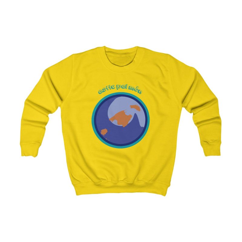 Sudadera infantil - Amarillo sol - Camiseta «Estic pel món redó»