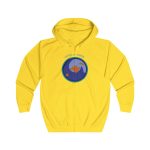 Sudadera con capucha y cremallera - Amarillo sol - Camiseta «Estic pel món redó»