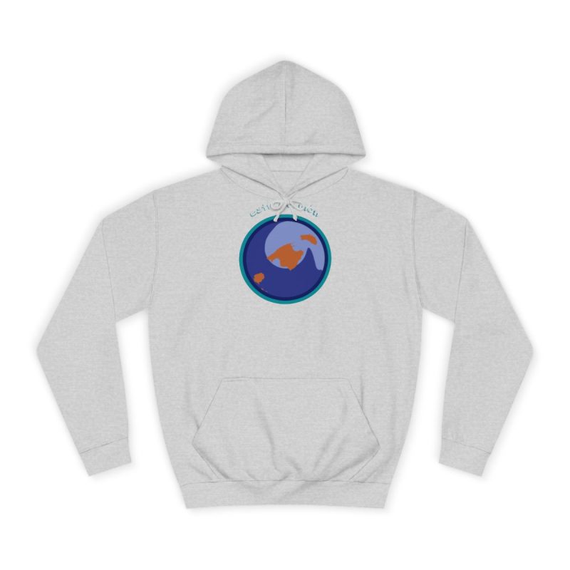 Sudadera universitaria - Gris jaspeado claro - Camiseta «Estic pel món redó»