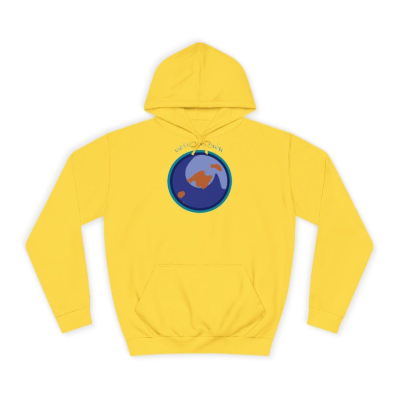 Sudadera universitaria - Amarillo sol - Camiseta «Estic pel món redó»