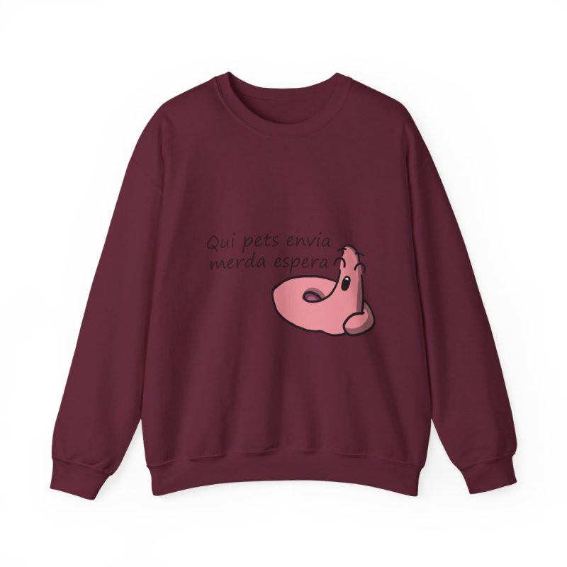 Sudadera cuello redondo - Granate - Camiseta «Qui pets envia»