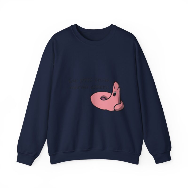 Sudadera cuello redondo - Azul marino - Camiseta «Qui pets envia»