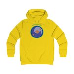 Sudadera universitaria mujer - Amarillo sol - Camiseta «Estic pel món redó» Sudadera universitaria mujer - Amarillo sol - Camiseta «Estic pel món redó»
