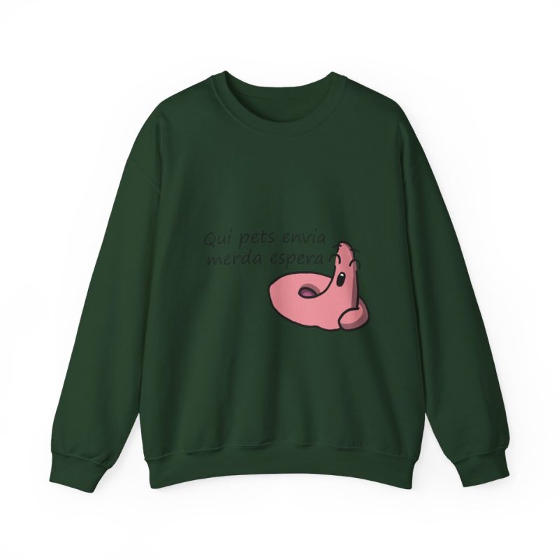 Sudadera cuello redondo - Verde bosque - Camiseta «Qui pets envia»