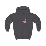 Sudadera con capucha infantil - Gris marengo - Camiseta «Qui pets envia»