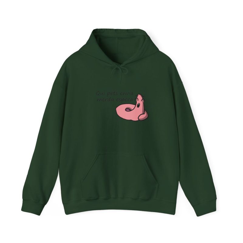 Sudadera con capucha - Verde bosque - Camiseta «Qui pets envia»