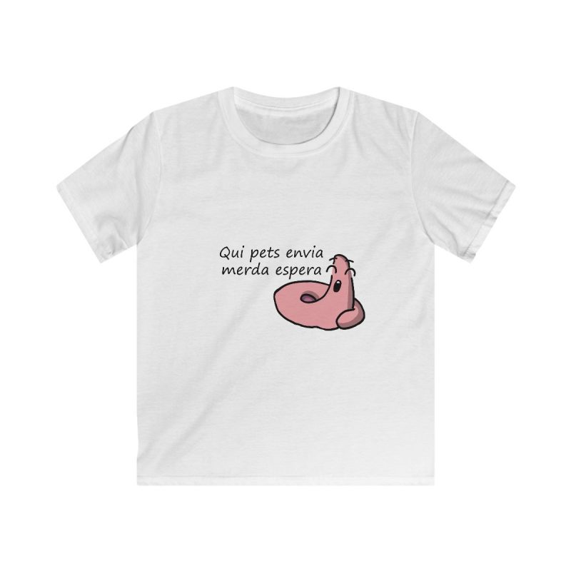 Camiseta infantil Softstyle - Blanco - Camiseta «Qui pets envia»