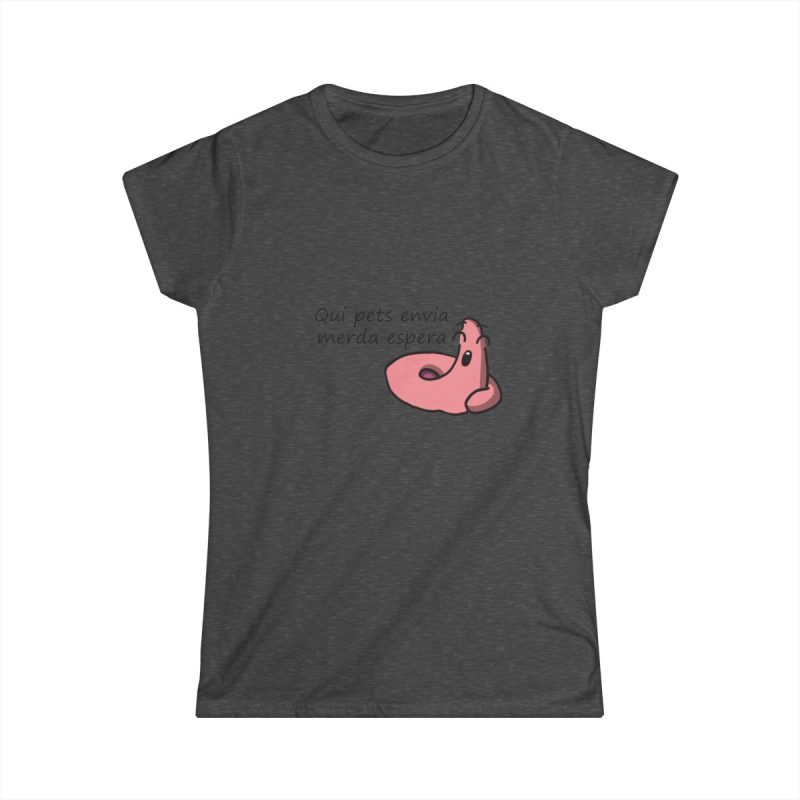 Camiseta mujer Softstyle - Gris oscuro jaspeado - Camiseta «Qui pets envia»