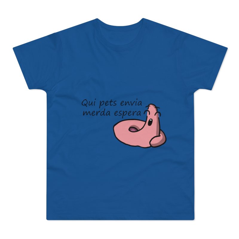Camiseta hombre punto liso - Azul royal intenso - Camiseta «Qui pets envia»