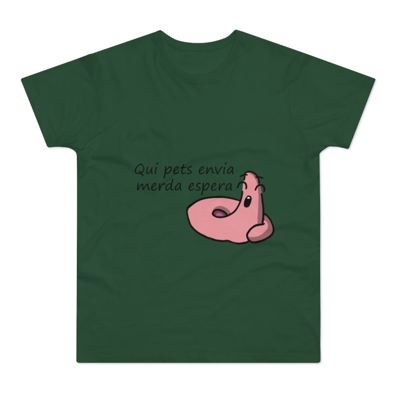 Camiseta hombre punto liso - Verde botella - Camiseta «Qui pets envia»
