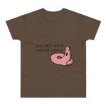 Camiseta hombre punto liso - Marron chocolate - Camiseta «Qui pets envia» Camiseta hombre punto liso - Marron chocolate - Camiseta «Qui pets envia»