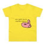 Camiseta hombre punto liso - Amarillo solar - Camiseta «Qui pets envia» Camiseta hombre punto liso - Amarillo solar - Camiseta «Qui pets envia»