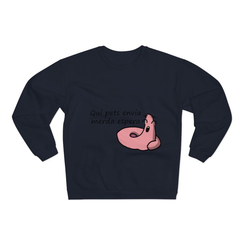 Sudadera cuello redondo premium - Azul marino - Camiseta «Qui pets envia»