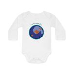 Body bebe manga larga organico - Blanco - Camiseta «Estic pel món redó»