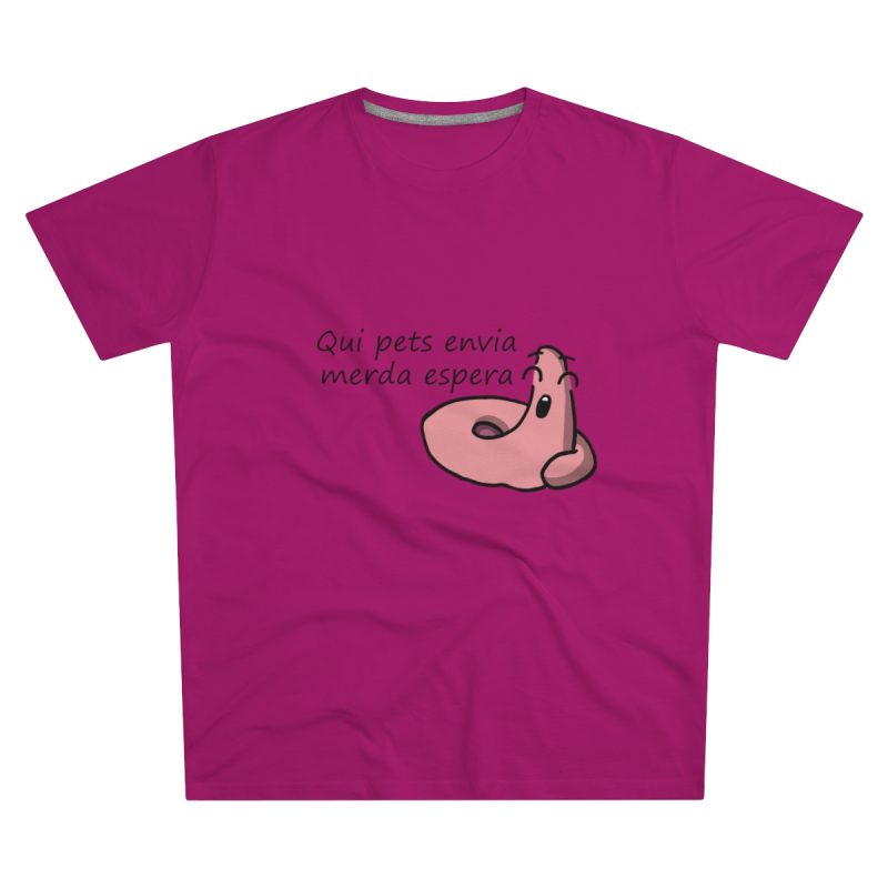 Camiseta hombre corte moderno - Rosa oscuro - Camiseta «Qui pets envia»