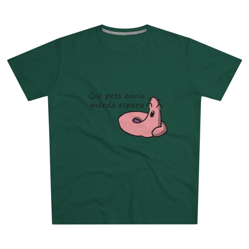 Camiseta hombre corte moderno - Verde botella - Camiseta «Qui pets envia»