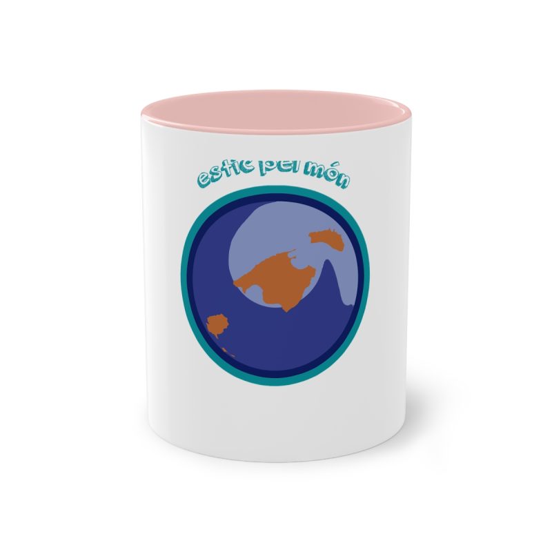 Taza bicolor - Rosa - Camiseta «Estic pel món redó»