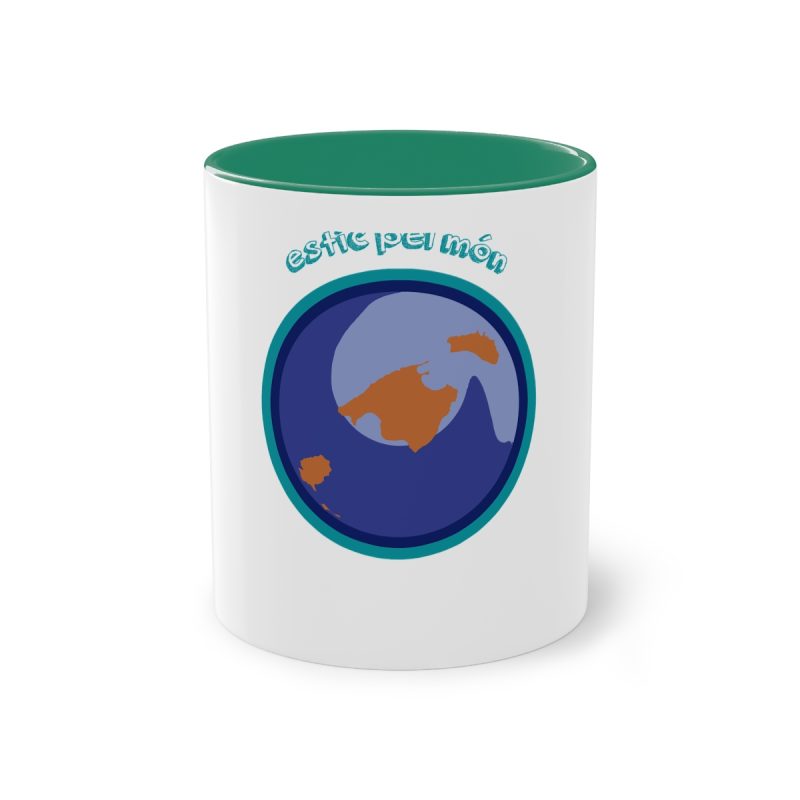 Taza bicolor - Verde oscuro - Camiseta «Estic pel món redó»