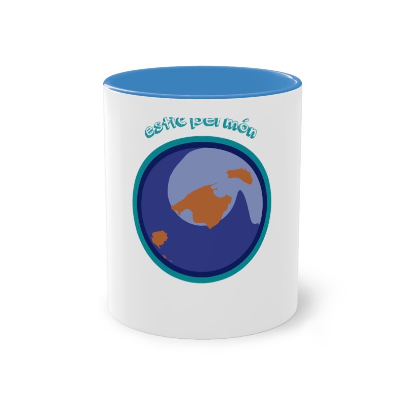 Taza bicolor - Azul claro - Camiseta «Estic pel món redó»