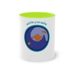 Taza bicolor - Verde claro - Camiseta «Estic pel món redó»