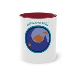Taza bicolor - Granate - Camiseta «Estic pel món redó»
