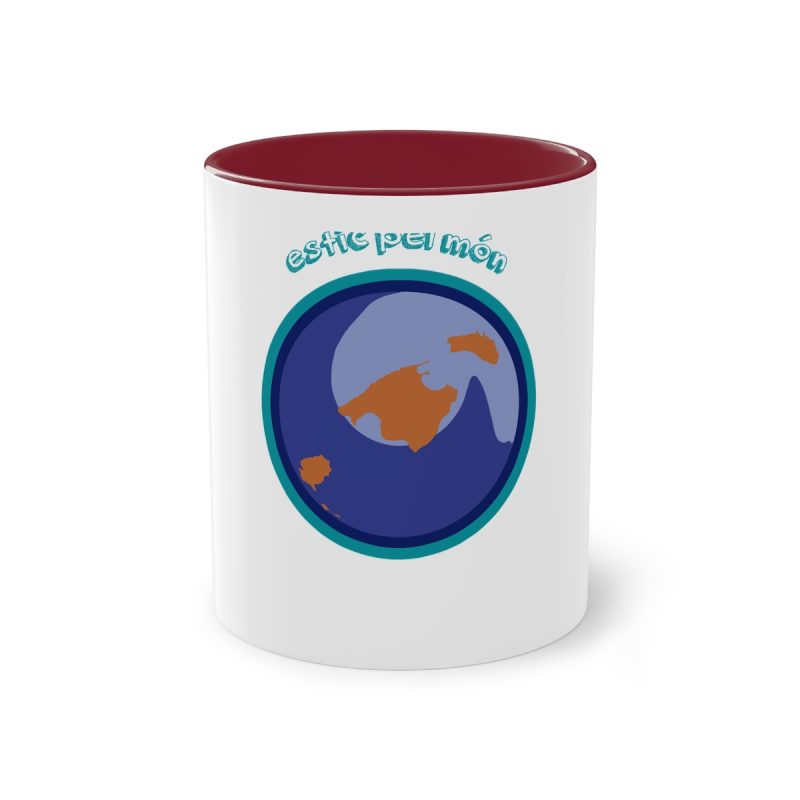 Taza bicolor - Granate - Camiseta «Estic pel món redó»