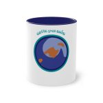 Taza bicolor - Azul oscuro - Camiseta «Estic pel món redó»