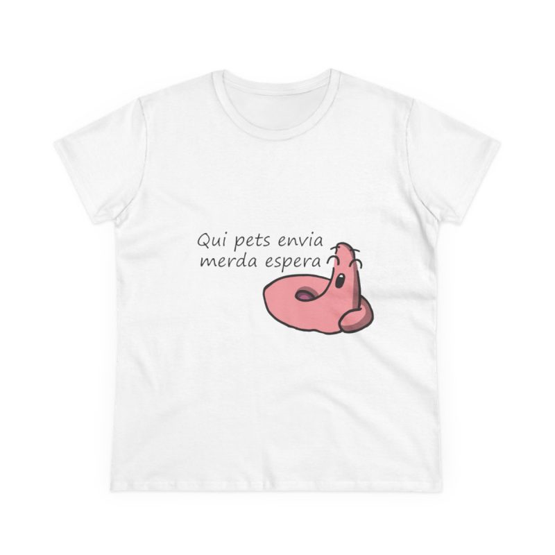 Camiseta mujer algodon medio - Blanco - Camiseta «Qui pets envia»