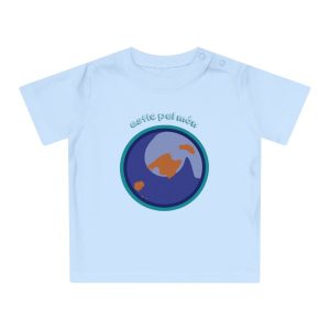 Camiseta de bebe - Azul empolvado - Camiseta «Estic pel món redó»