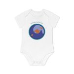 Body bebe manga corta organico - Blanco - Camiseta «Estic pel món redó» Body bebe manga corta organico - Blanco - Camiseta «Estic pel món redó»