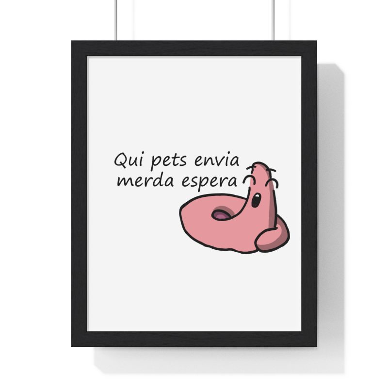 Poster enmarcado vertical - Negro - Camiseta «Qui pets envia» Poster enmarcado vertical - Negro - Camiseta «Qui pets envia»