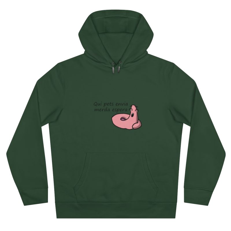 Sudadera con capucha King - Verde botella - Camiseta «Qui pets envia»