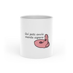 Taza con asa de corazon - Blanco - Camiseta «Qui pets envia»