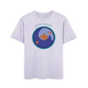 Camiseta oversize lavado acido - Lila suave - Camiseta «Estic pel món redó»