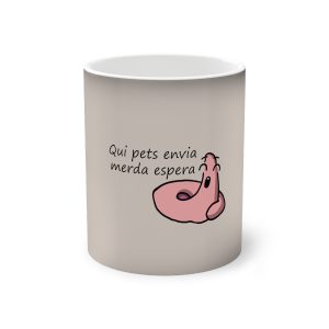 Taza magica que cambia de color - Negro - Camiseta «Qui pets envia»