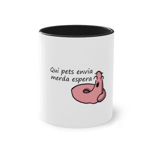 Taza bicolor - Negro - Camiseta «Qui pets envia»