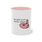 Taza bicolor - Rosa - Camiseta «Qui pets envia» Taza bicolor - Rosa - Camiseta «Qui pets envia»