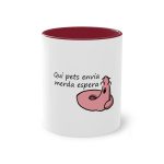 Taza bicolor - Granate - Camiseta «Qui pets envia» Taza bicolor - Granate - Camiseta «Qui pets envia»