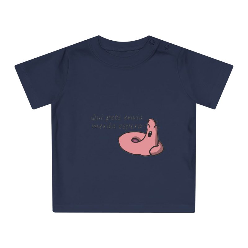 Camiseta de bebe - Azul marino nautico - Camiseta «Qui pets envia»