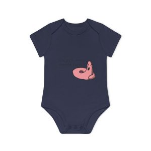 Body bebe manga corta organico - Azul marino nautico - Camiseta «Qui pets envia»