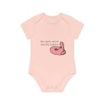 Body bebe manga corta organico - Rosa empolvado - Camiseta «Qui pets envia»