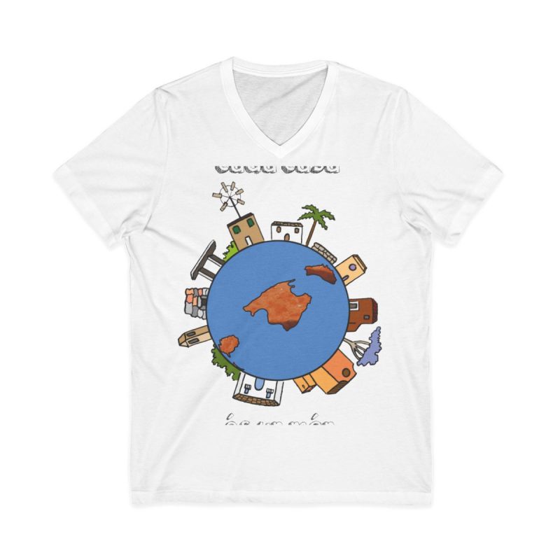 Camiseta cuello de pico - Blanco - Camiseta «Cada casa és un món» Camiseta cuello de pico - Blanco - Camiseta «Cada casa és un món»