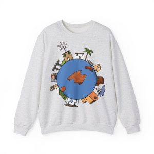 Sudadera cuello redondo - Gris ceniza - Camiseta «Cada casa és un món»